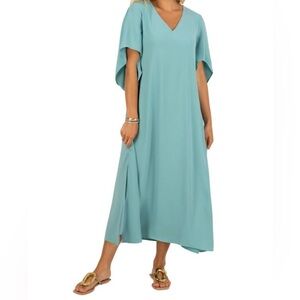 Anna Cate - Meredith Midi S/S Dress - Aqua Sea Teal New XS